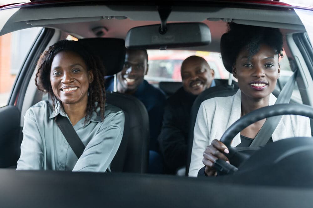 People sharing a ride to work